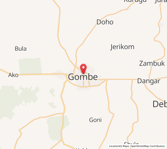 Map of Gombe, Gombe