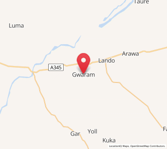 Map of Gwaram, Bauchi