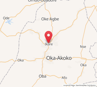Map of Ikare, Ondo