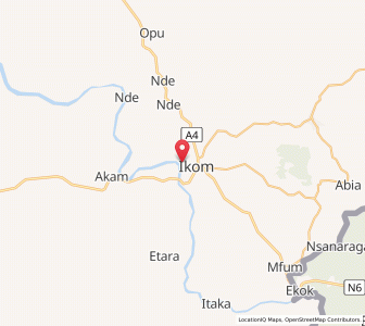 Map of Ikom, Cross River