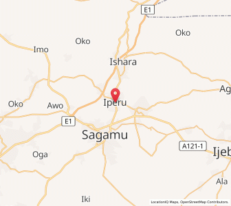 Map of Iperu, Ogun