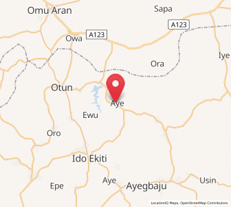 Map of Iye-Ekiti, Ekiti