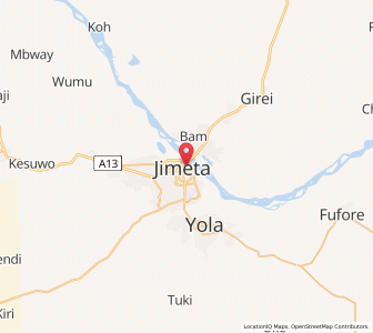 Map of Jimeta, Adamawa