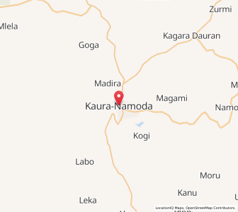 Map of Kaura Namoda, Zamfara