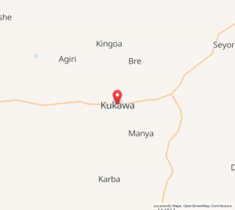 Map of Kukawa, Borno