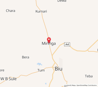 Map of Miringa, Borno