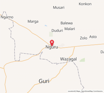 Map of Nguru, Yobe