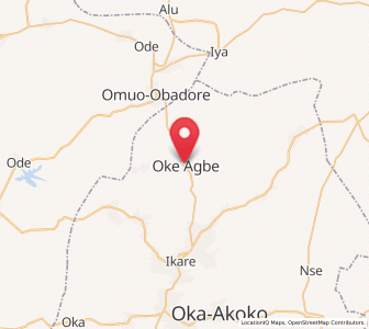 Map of Oke-Agbe, Ondo