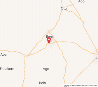 Map of Okeho, Oyo