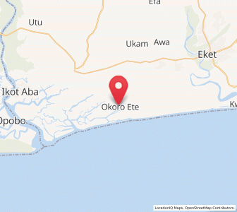 Map of Okoroete, Akwa Ibom