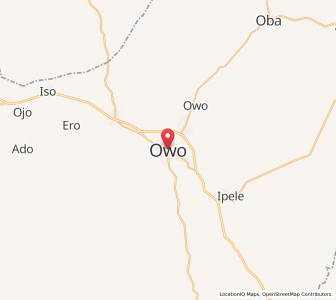 Map of Owo, Ondo