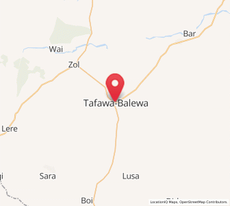 Map of Tafawa Balewa, Bauchi
