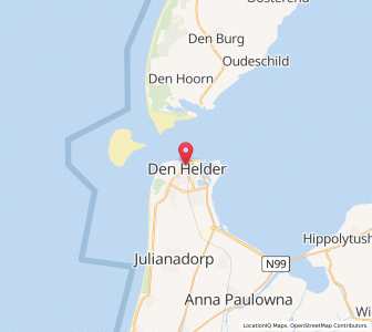 Map of Le Helder, North Holland