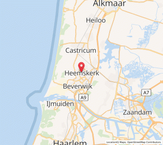 Map of Heemskerk, North Holland