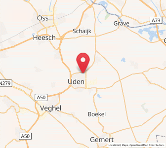 Map of Hoeven, North Brabant