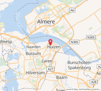 Map of Huizen, North Holland