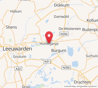 Map of Hurdegaryp, Friesland