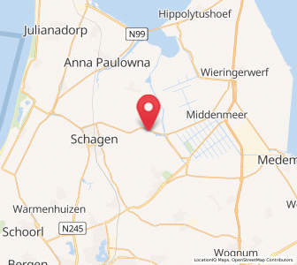 Map of Kolhorn, North Holland
