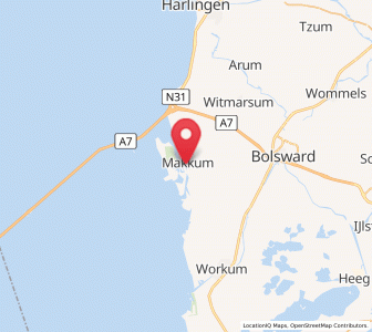 Map of Makkum, Friesland