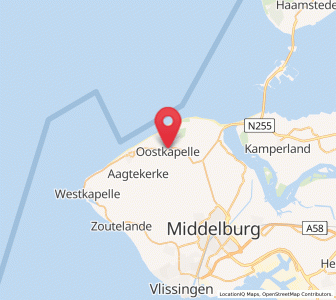 Map of Oostkapelle, Zeeland