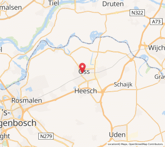 Map of Oss, North Brabant