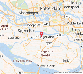 Map of Oud-Beijerland, South Holland