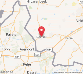 Map of Reusel, North Brabant