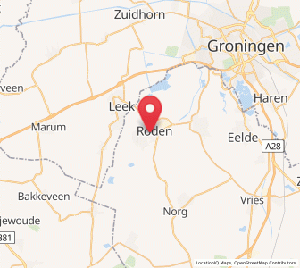Map of Roden, Drenthe