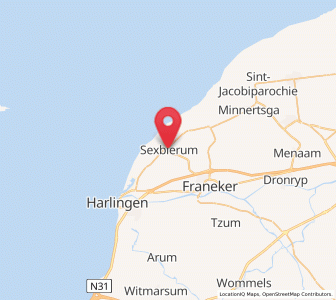 Map of Sexbierum, Friesland