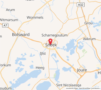 Map of Sneek, Friesland