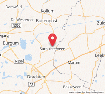 Map of Surhuisterveen, Friesland