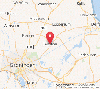 Map of Ten Boer, Groningen