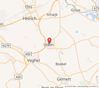 Map of Uden, North Brabant