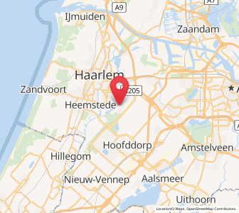 Map of Vijfhuizen, North Holland