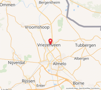 Map of Vriezenveen, Overijssel