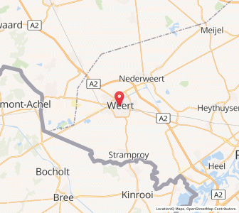 Map of Weert, Limburg