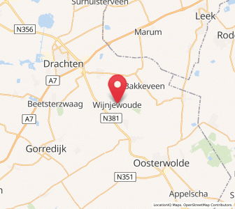 Map of Wijnjewoude, Friesland