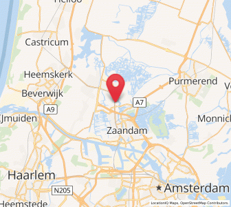 Map of Zaandijk, North Holland