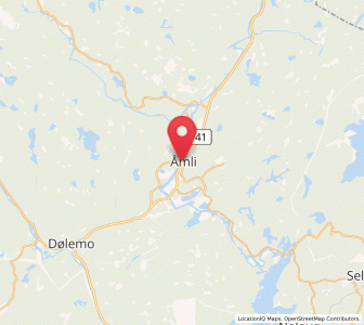 Map of Åmli, Agder