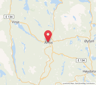 Map of Åmot, Vestfold og Telemark