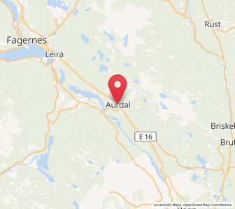 Map of Aurdal, Innlandet