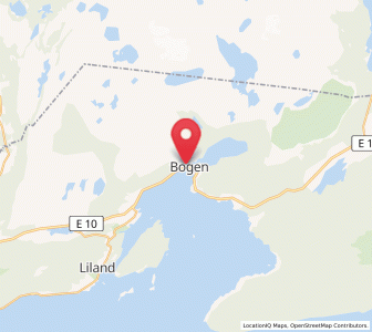Map of Bogen, Nordland
