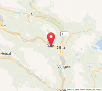 Map of Dale, Innlandet