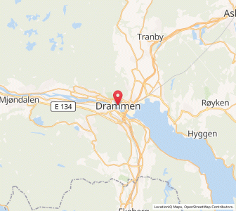 Map of Drammen, Viken