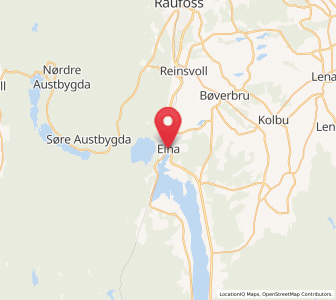 Map of Eina, Innlandet