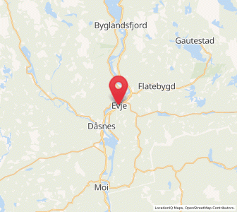 Map of Evje, Agder