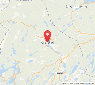 Map of Gjerstad, Agder