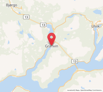 Map of Granvin, Vestland