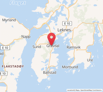 Map of Gravdal, Nordland
