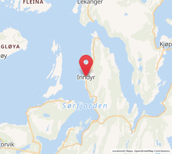 Map of Inndyr, Nordland